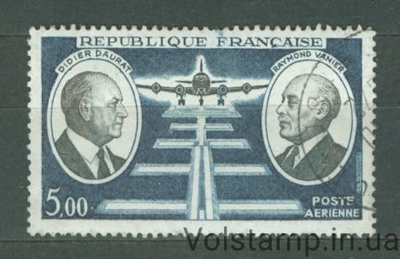 1971 Франция марка (Личность, Авиация, самолеты, Дидье Дора и Раймон Ванье) Гашеная №1746