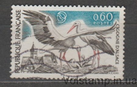 1973 Франция марка (Фауна, птицы, аисты) Гашеная №1831