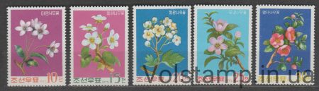 1975 Северная Корея серия марок (Флора, цветы) MNH №1403-1407