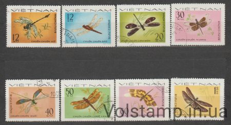 1977 Vietnam stamp series (Fauna, insects, dragonfly) Used №890-897
