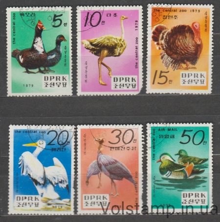1979 North Korea stamp series (Fauna, birds) Used №1905-1910
