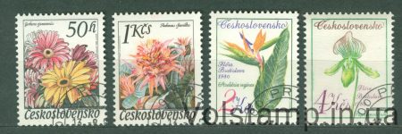 1980 Чехословаччина серія марок (Флора, квіти) Гашені №2574-2577