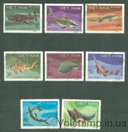 1980 Vietnam stamp series (Fauna, fish) Used №1111-1118