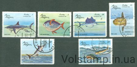 1981 Куба серия марок (Фауна, рыбы, акулы) Гашеные №2534-2539