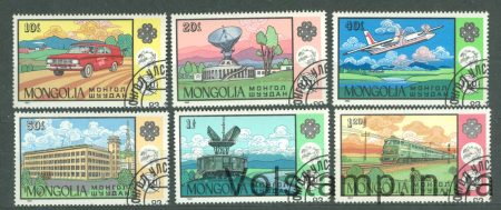 1984 Mongolia stamp series (Trains, car, plane) Used №1608-1613