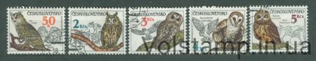 1986 Чехословаччина серія марок (Птахи, сови) Гашені №2975-2879