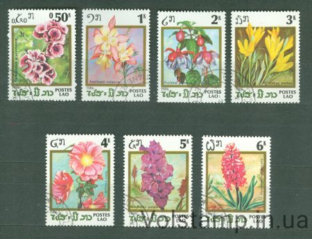 1986 Лаос серія марок (Флора, квіти) Гашені №890-896
