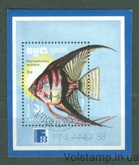 1988 Камбожда Блок (Фауна, рыбы) Гашеный №БЛ 161