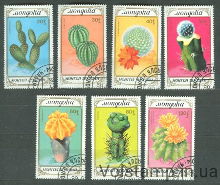 1989 Монголія серія марок (Флора, кактуси) Гашені №2050-2056
