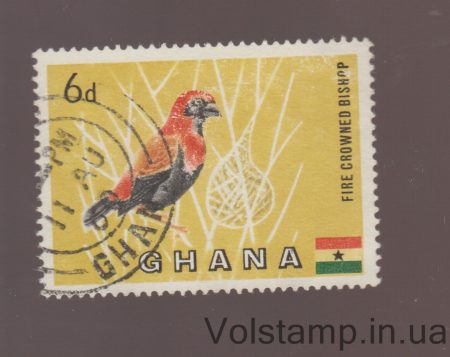 1959 Гана Марка (Четырехкоронный епископ (Euplectes hordeaceus)) Гашеная №55