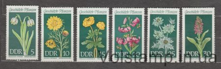 1969 НДР Серія марок (Місцеві рослини, що охороняються) MNH №1456-1461