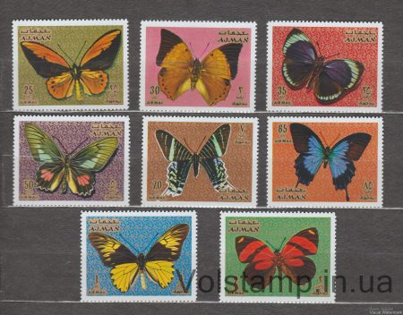 1971 Аджман Серия марок (Бабочки) MNH №747-754