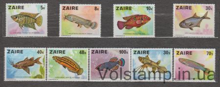 1978 Zaire Series of stamps (Fish) MNH №548-556