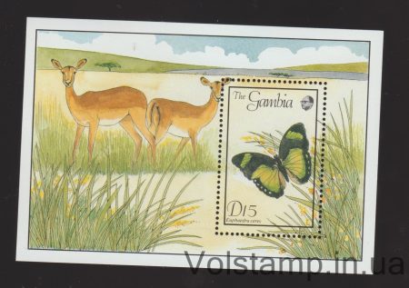 1989 Гамбия Блок (Бабочки Гамбии) MNH №БЛ66