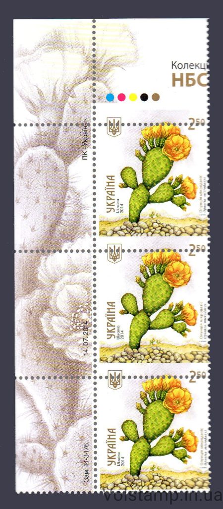 2014 coupling with a hunch of perforation (cactus, flora) MNH №1380