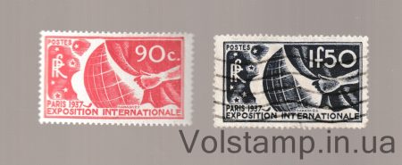 1936 Франція Серія марок (Всесвітня виставка) MNH + Гашена №332-333