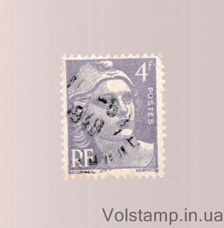1946 Франция Марка (Марианна типа Гандон) Гашеная №794
