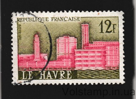 1958 Франция Марка с серии (Ле Гавр) Гашеная №1188