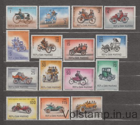1962 Сан-Марино Серія марок (Класичні автомобілі) MNH №704-718