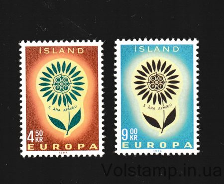 1964 Исландия Серия марок (Европа (C.E.P.T.) 1964 - Цветок) MNH №385-386