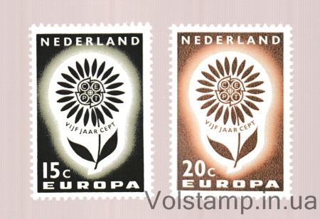 1964 Нидерланды Серия марок (Европа (C.E.P.T.) 1964 - Цветок) MNH №827-828