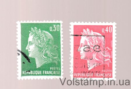 1969 Франция Серия марок (Марианна Чефферская) Гашеная №1649-1650