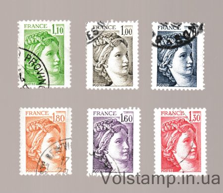 1979 Франция Серия марок (Сабин) Гашеная №2169-2174