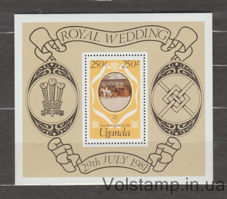 1981 Уганда Блок (Королівське весілля) MNH №БЛ28