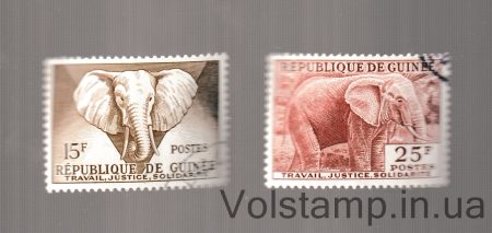 1959 Гвинея Неполная серия марок (Африканский слон (Loxodonta africana)) Гашеная №8-15
