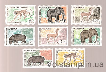 1962 Cameroon Incomplete stamp series (Native Animals) MNH №355-362