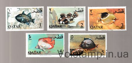 1965 Qatar Incomplete stamp series (Aquarium Fish) MNH №72-76