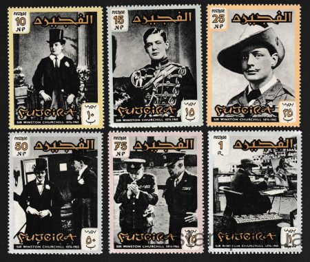 1966 Фуджейра Неполная серия марок (Сэр Уинстон Спенсер Черчилль) MNH №60-65