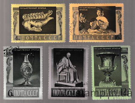 1966 stamp series State Hermitage Museum Used №3362-3366