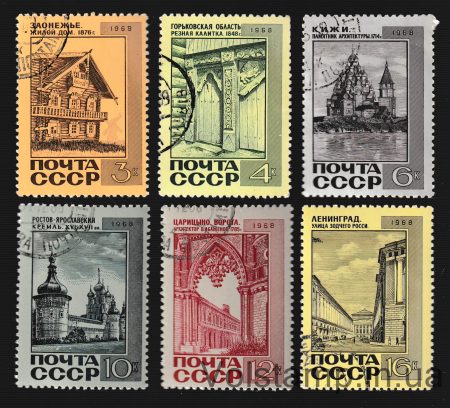 1968 серия марок Памятники архитектуры Гашеная №3636-3641