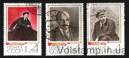 1968 серия марок В.И.Ленин в фотодокументах Гашеная №3533-3535