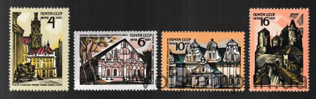 1972 серия марок Историко-архитектурные памятники Украины MH №4077-4080