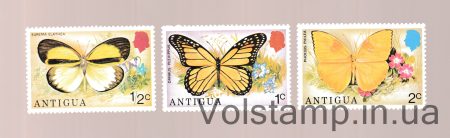 1975 Антигуа та Барбуда Неповна серія марок (Метелики) MNH №381-383