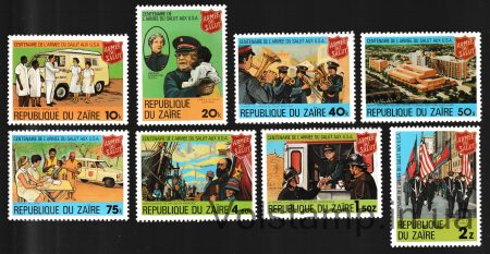 1980 Zaire Stamp series (Centenary of the Salvation Army) MNH №647-654