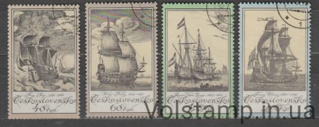 1976 Czechoslovakia Stamp series (Ships, boats) Used №2330-2333