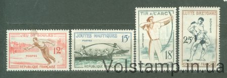 1958 Франція Серія марок (Традиційні ігри) MNH №1197-1200
