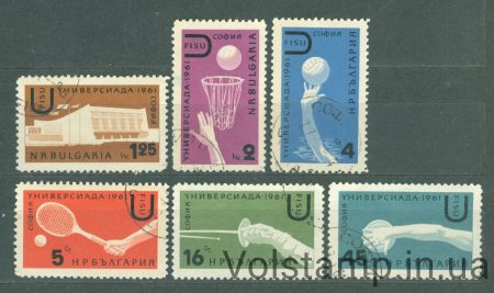 1961 Болгария Серия марок (Спорт, универсиада) Гашеные №1224-1229