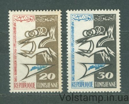 1967 Тунис Серия марок (Средиземноморские игры в Тунисе) MNH №668-669