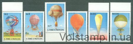 1979 Sao Tome and Principe Stamp Series (Aviation, balloons) MNH №619-624