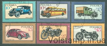 1987 Poland Stamp Series (Cars, Motorcycles) Used №3092-3097