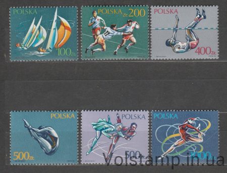 1990 Poland Stamp Series (Sports) MNH №3258-3263
