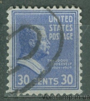 1938 США Марка (Теодор Рузвельт (1858-1919), 26-й президент США.) Гашеная №437
