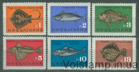 1965 Болгария Серия марок (Рыба Дуная) MNH №1542-1547