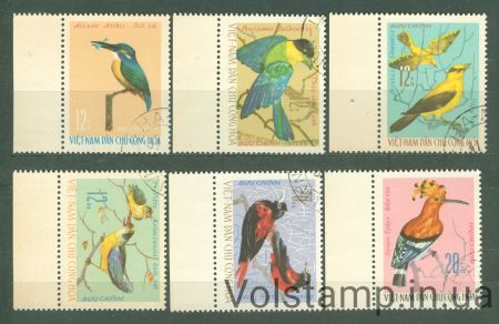 1966 В'єтнам Серія марок (Птахи) Гашені №456-461