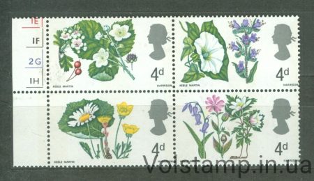 1967 UK Coupling (Wildflowers) MNH №446-449