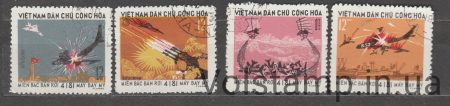 1973 Вьетнам Серия марок (Сбитые самолеты США, авиация, война) Гашеные №747-750